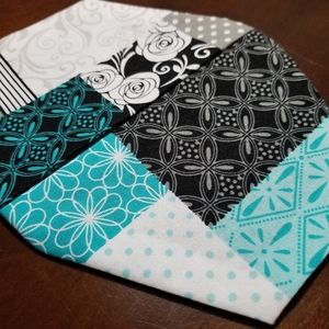 Homemade Teal Turquoise Black and White Facemask